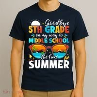 Goodbye 5th Grade Graduation To Middle School Hello Summer T-Shirt thumb 3