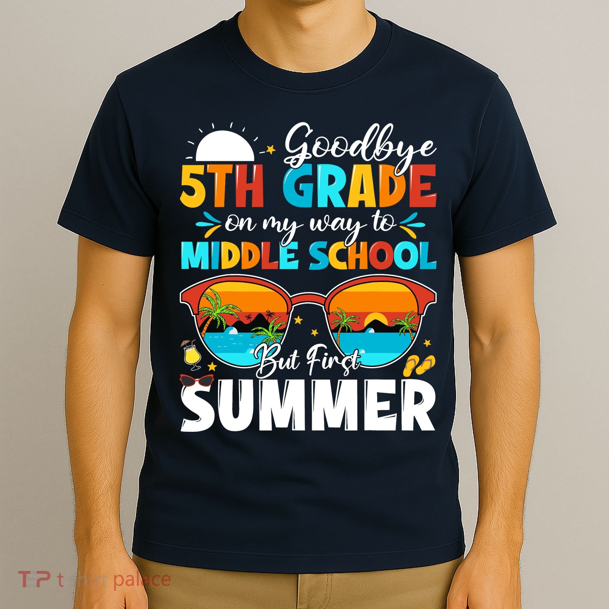 Goodbye 5th Grade Graduation To Middle School Hello Summer T-Shirt