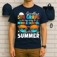 Goodbye 5th Grade Graduation To Middle School Hello Summer T-Shirt thumb 6