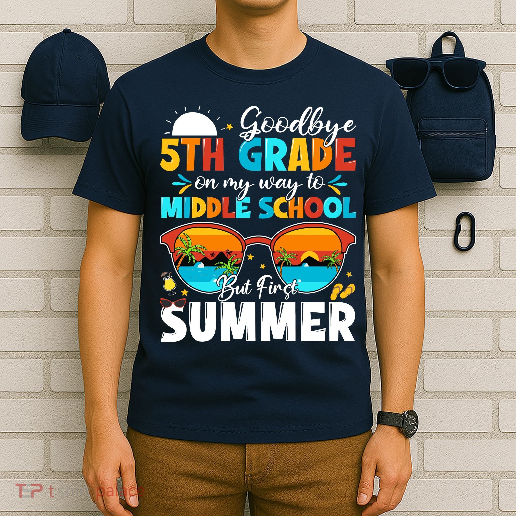 Goodbye 5th Grade Graduation To Middle School Hello Summer T-Shirt