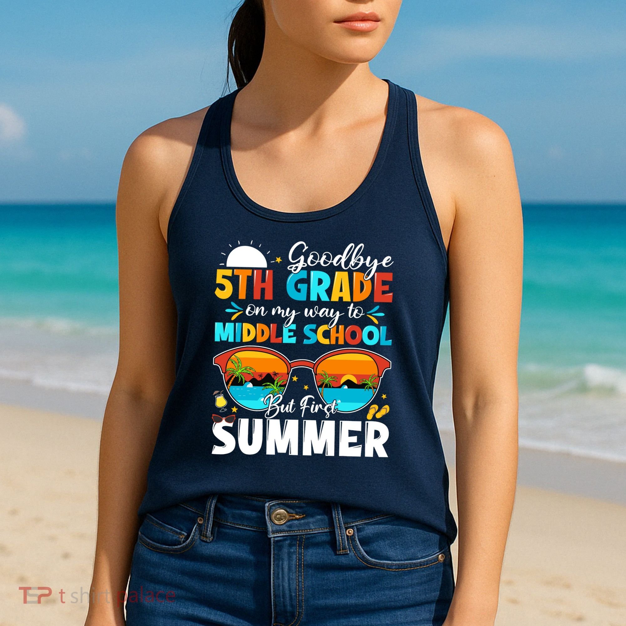 Goodbye 5th Grade Graduation To Middle School Hello Summer Women's Tank Top