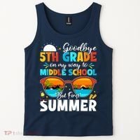 Goodbye 5th Grade Graduation To Middle School Hello Summer Tank Top thumb 2