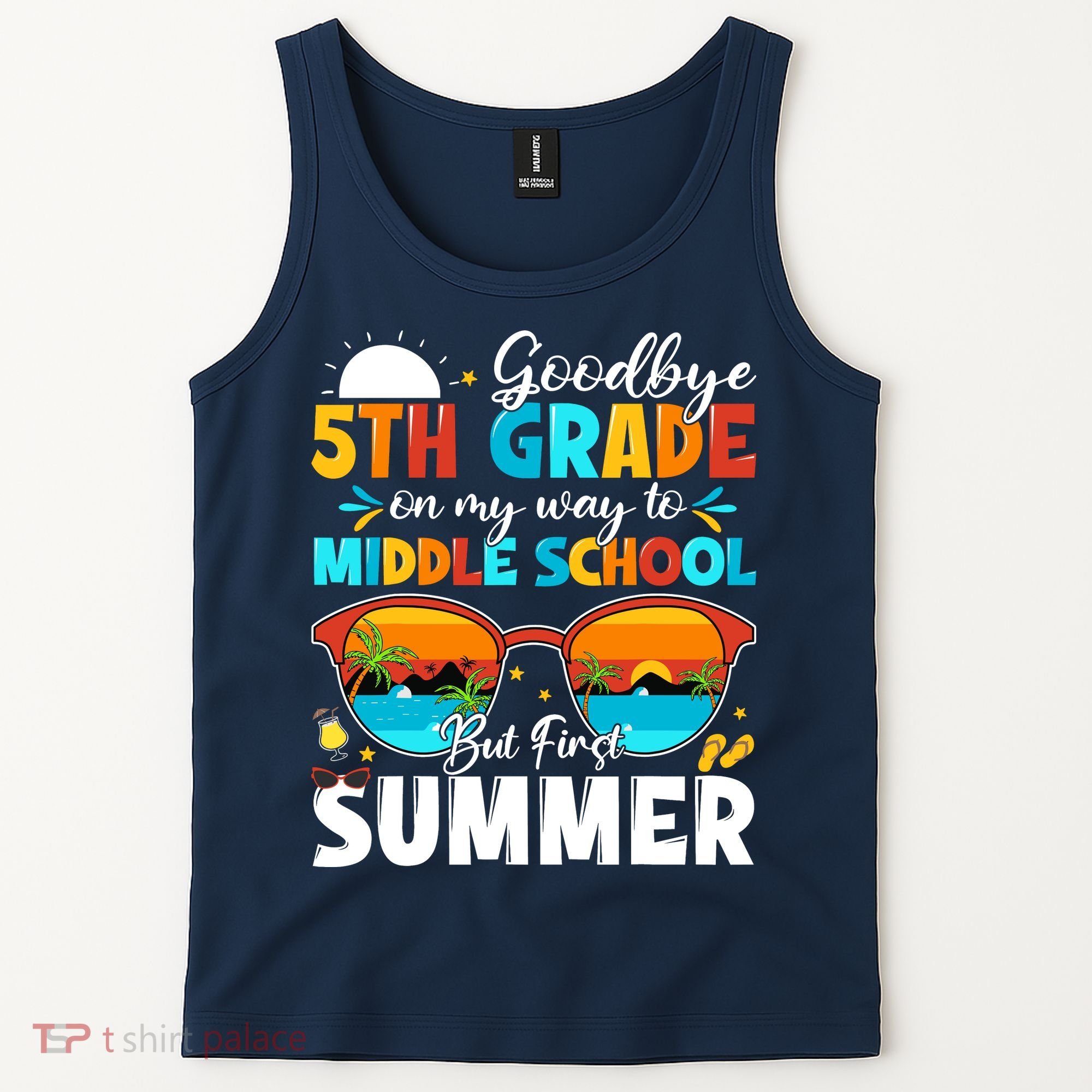 Goodbye 5th Grade Graduation To Middle School Hello Summer Tank Top