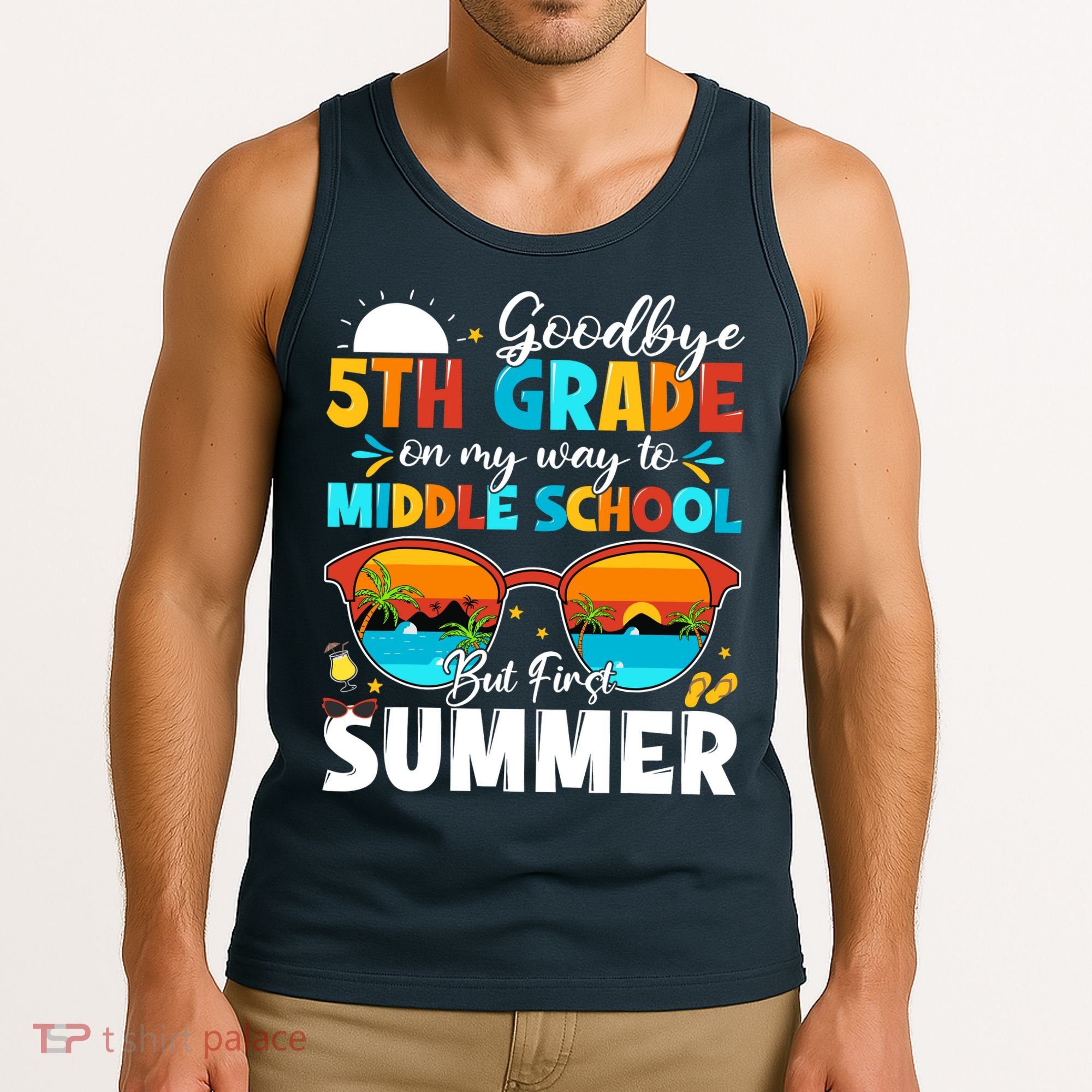 Goodbye 5th Grade Graduation To Middle School Hello Summer Tank Top