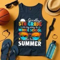 Goodbye 5th Grade Graduation To Middle School Hello Summer Tank Top thumb 4