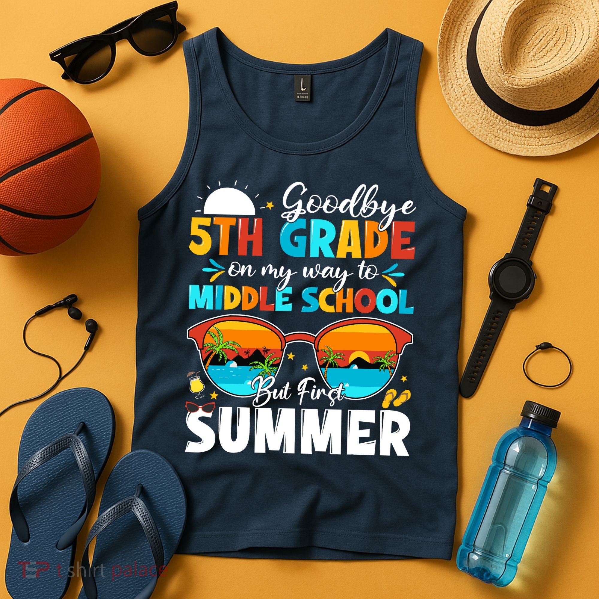 Goodbye 5th Grade Graduation To Middle School Hello Summer Tank Top