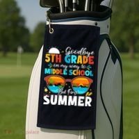 Goodbye 5th Grade Graduation To Middle School Hello Summer Golf Towel thumb 2