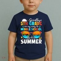 Goodbye 5th Grade Graduation To Middle School Hello Summer Toddler T-Shirt thumb 2
