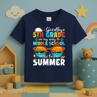 Goodbye 5th Grade Graduation To Middle School Hello Summer Toddler T-Shirt thumb 3