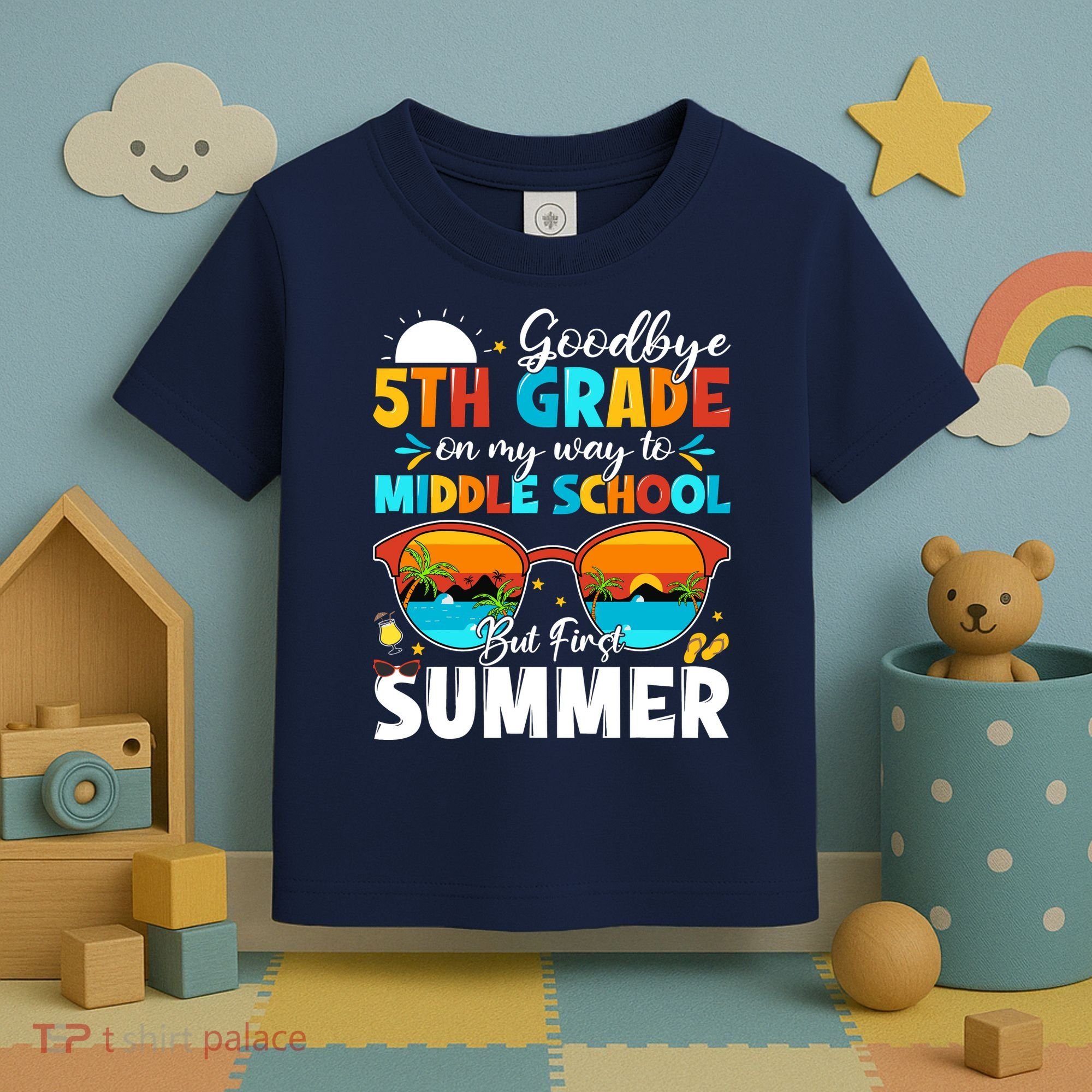 Goodbye 5th Grade Graduation To Middle School Hello Summer Toddler T-Shirt