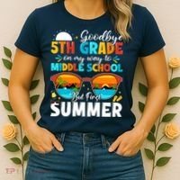 Goodbye 5th Grade Graduation To Middle School Hello Summer Women's T-Shirt thumb 2