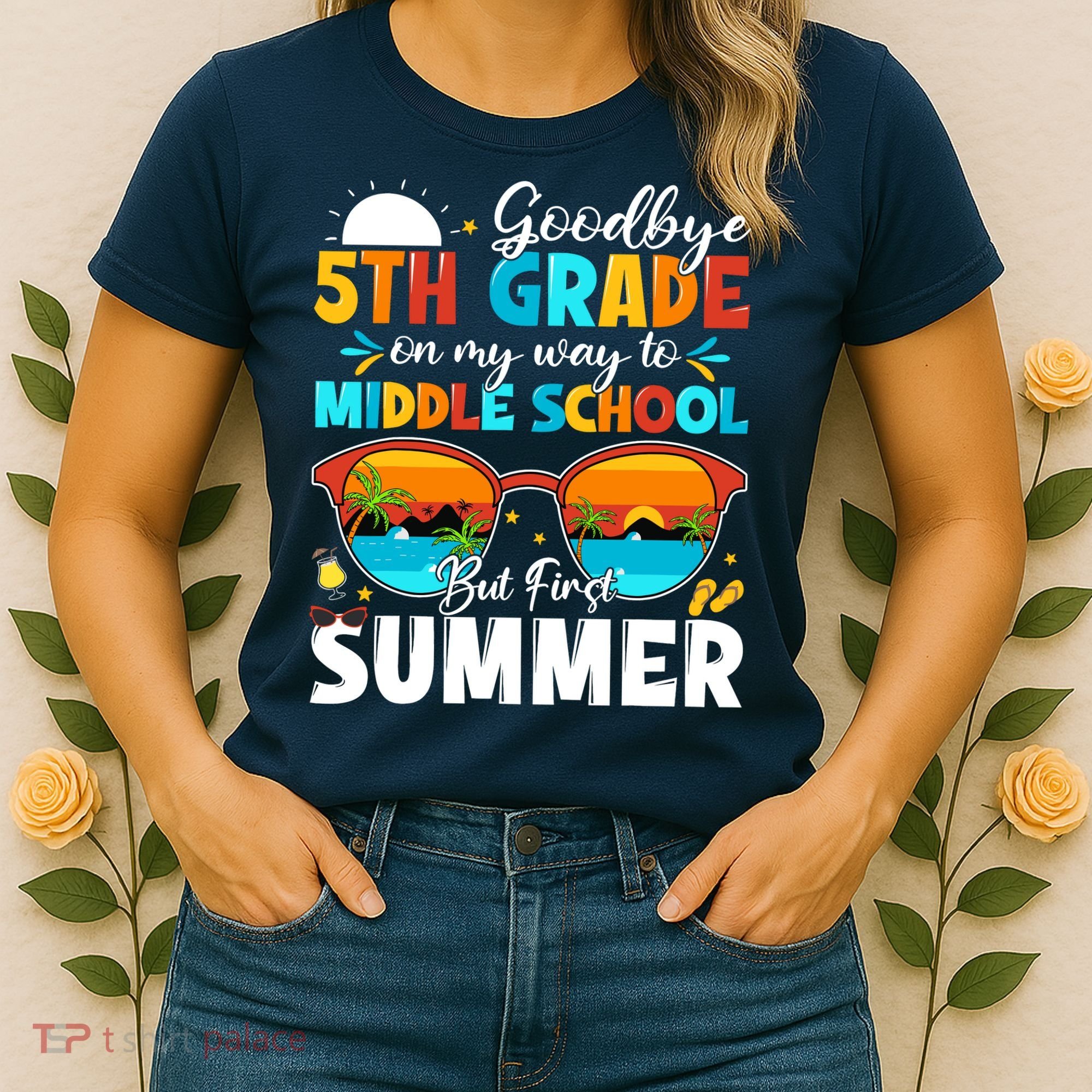 Goodbye 5th Grade Graduation To Middle School Hello Summer Women's T-Shirt