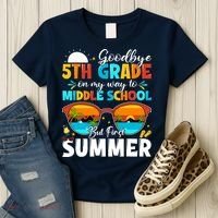 Goodbye 5th Grade Graduation To Middle School Hello Summer Women's T-Shirt thumb 3