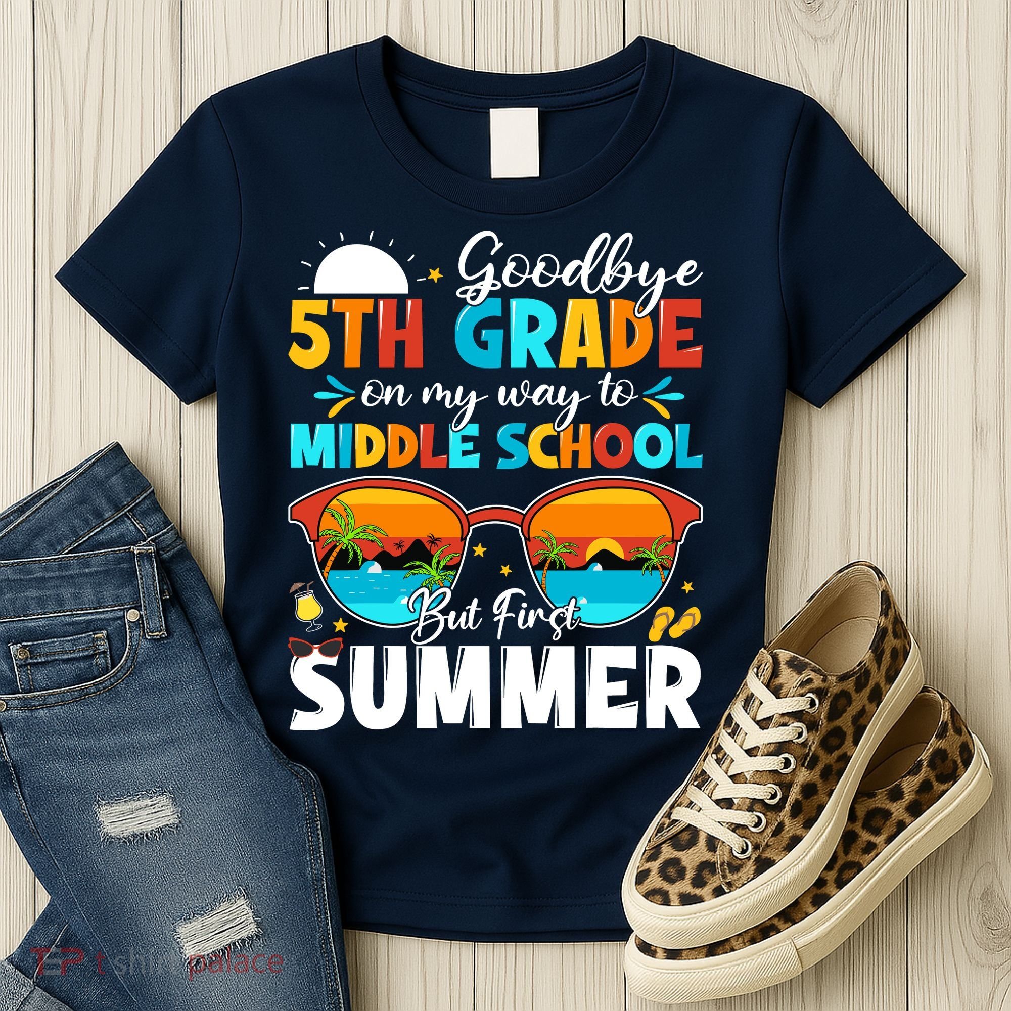Goodbye 5th Grade Graduation To Middle School Hello Summer Women's T-Shirt