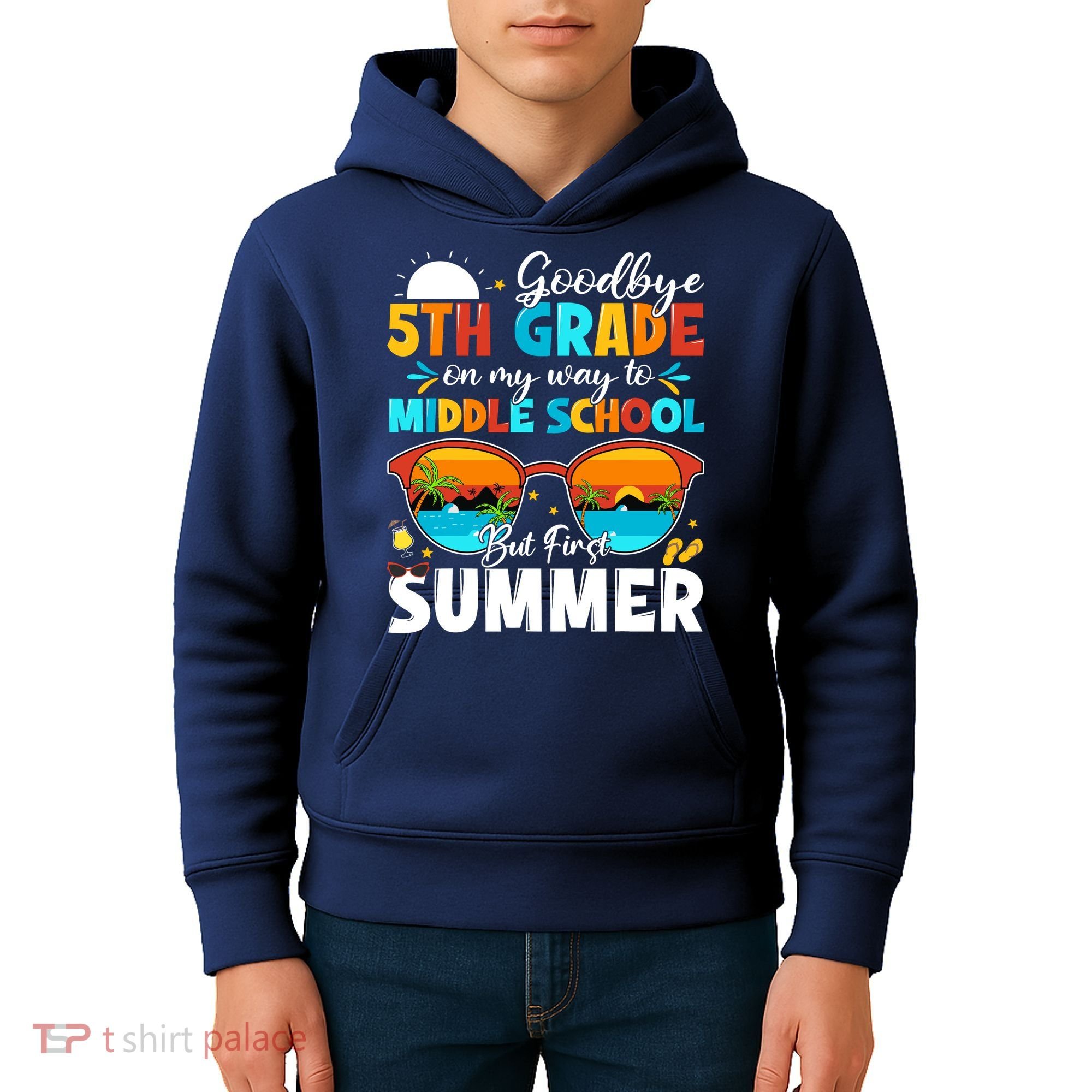 Goodbye 5th Grade Graduation To Middle School Hello Summer Kids Hoodie