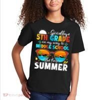 Goodbye 5th Grade Graduation To Middle School Hello Summer Kids T-Shirt thumb 2