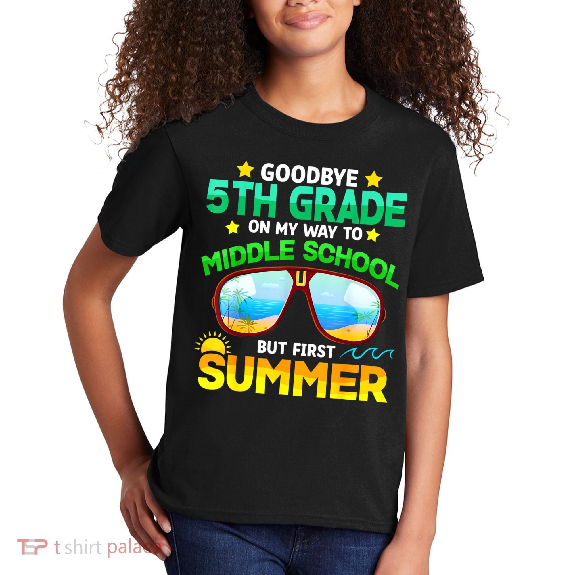 Goodbye 5th Grade Graduation To 6th Grade Hello Summer Kids T-Shirt