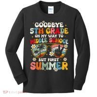Goodbye 5th Grade Graduation To Middle school Hello Summer Kids Long Sleeve Shirt thumb 0