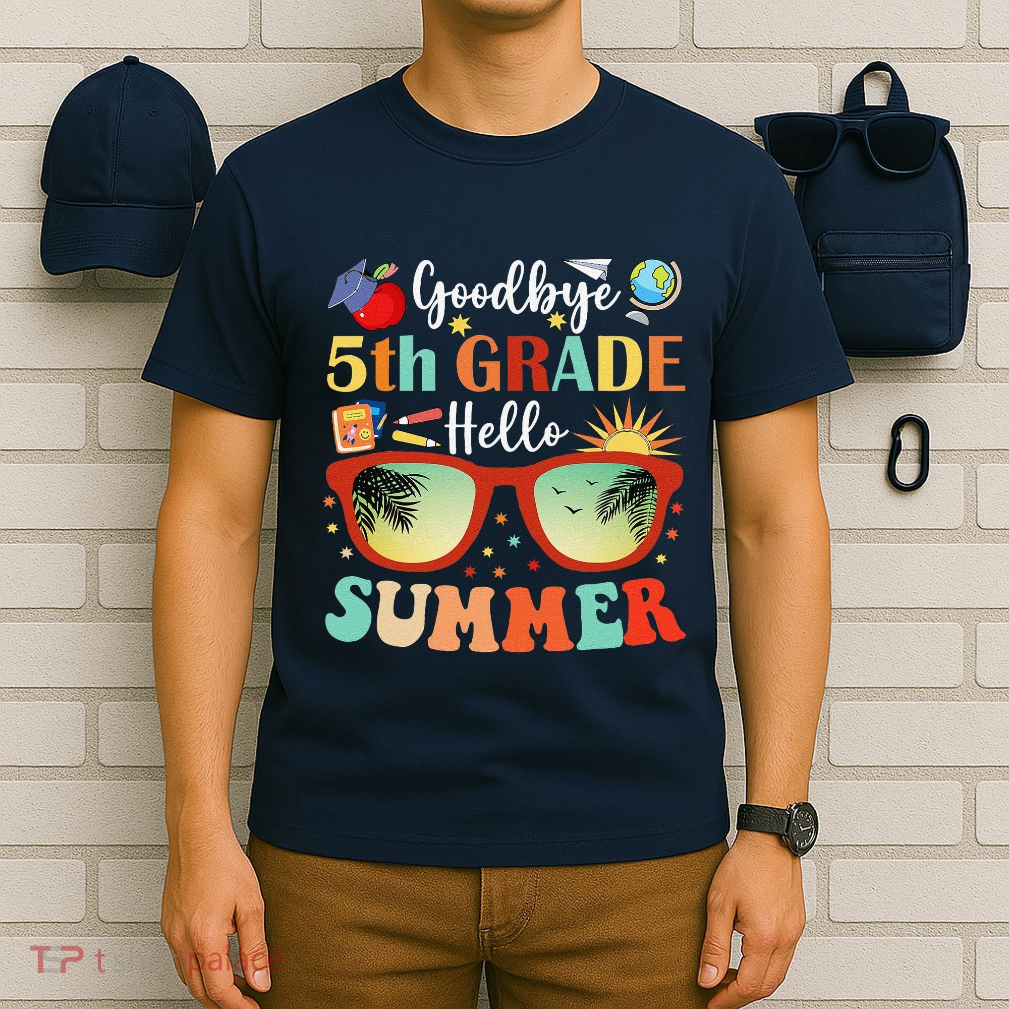 Goodbye 5th Grade Hello Summer Fifth Grade Student Teacher T-Shirt