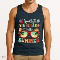 Goodbye 5th Grade Hello Summer Fifth Grade Student Teacher Tank Top thumb 3