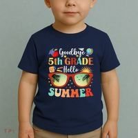 Goodbye 5th Grade Hello Summer Fifth Grade Student Teacher Toddler T-Shirt thumb 2