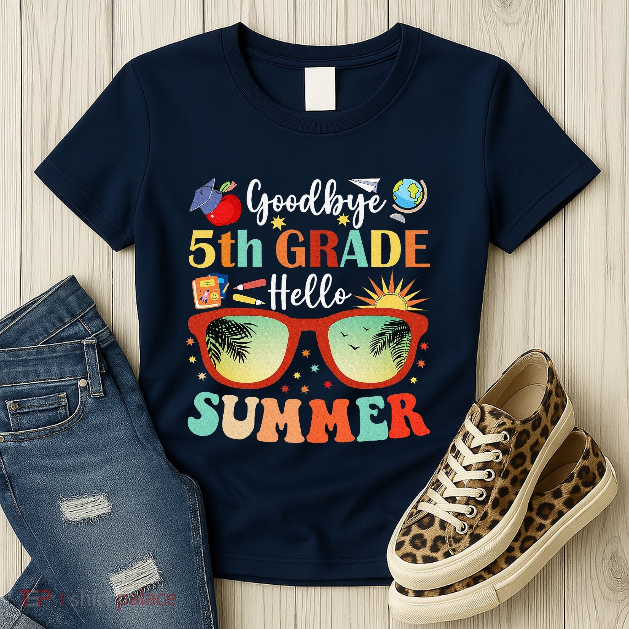 Goodbye 5th Grade Hello Summer Fifth Grade Student Teacher Women's T-Shirt
