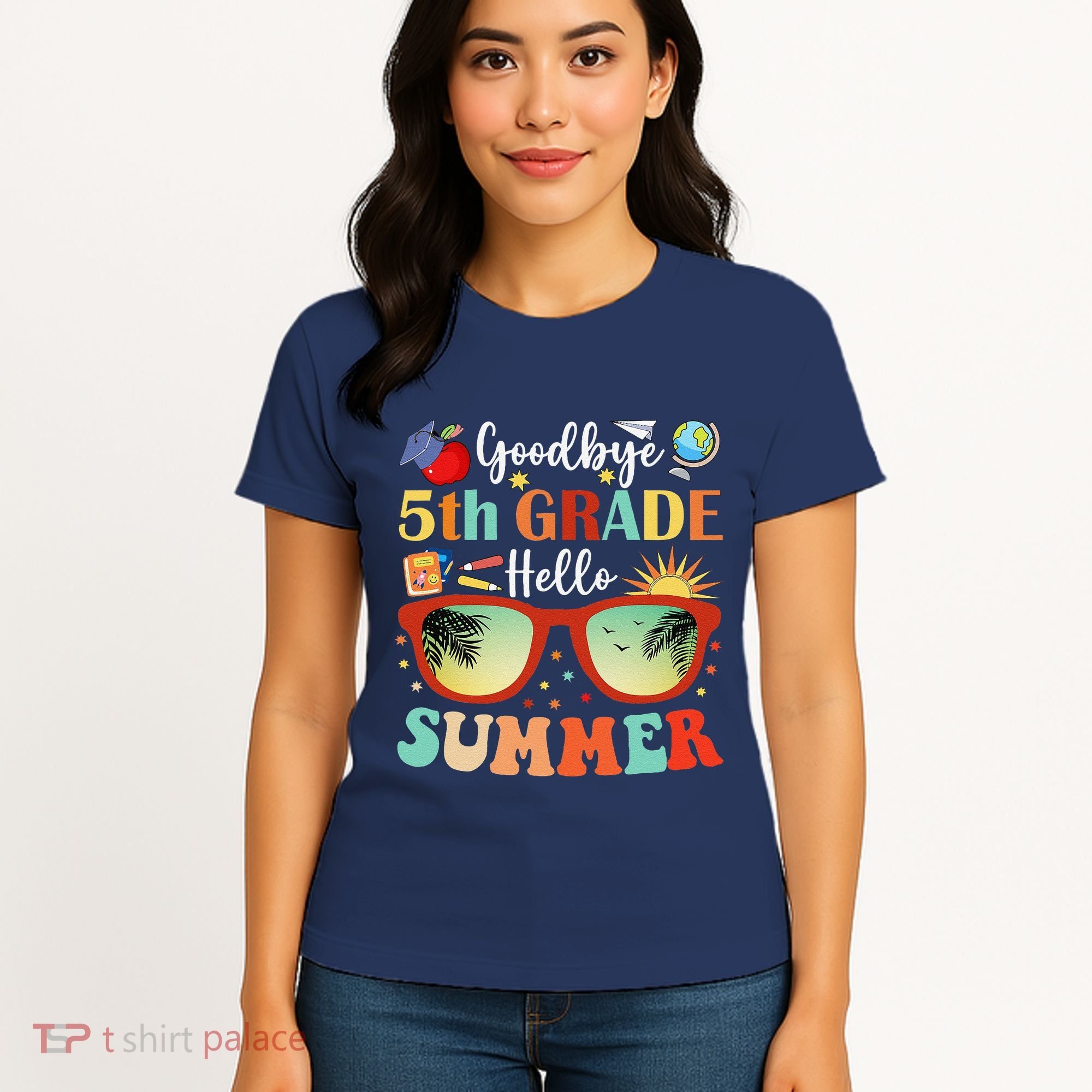 Goodbye 5th Grade Hello Summer Fifth Grade Student Teacher Women's T-Shirt