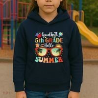 Goodbye 5th Grade Hello Summer Fifth Grade Student Teacher Kids Hoodie thumb 3
