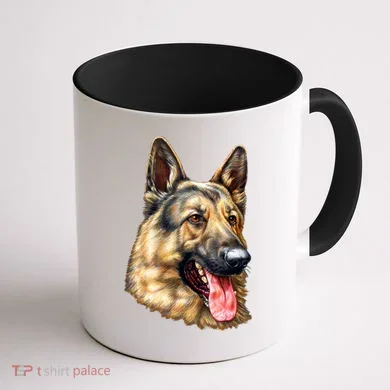 German Shepherd Face Coffee Mug back