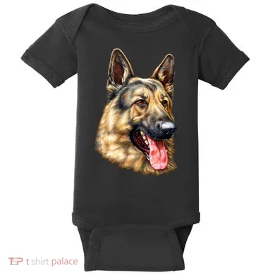 German Shepherd Face Baby Bodysuit