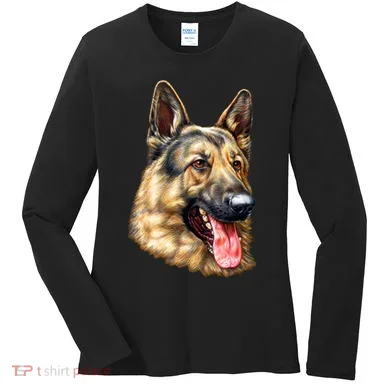 German Shepherd Face Women's Long Sleeve Shirt