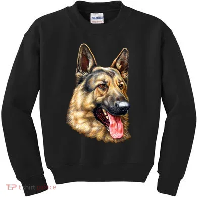 German Shepherd Face Kids Sweatshirt