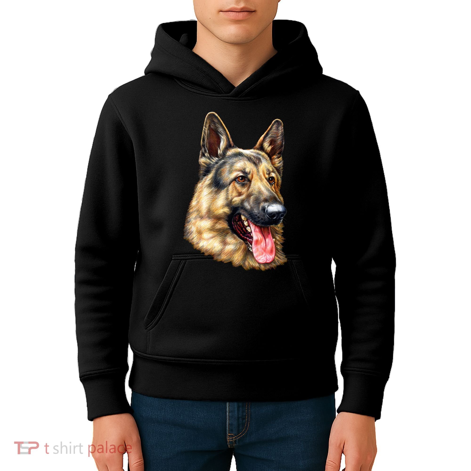 German Shepherd Face Kids Hoodie
