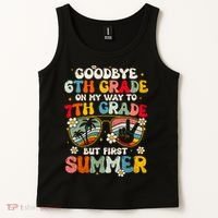 Goodbye 6th Grade Graduation To 7th Grade Hello Summer Tank Top thumb 2