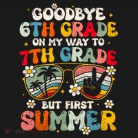 Goodbye 6th Grade Graduation To 7th Grade Hello Summer Kids Sweatshirt thumb 2