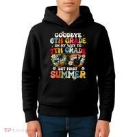 Goodbye 6th Grade Graduation To 7th Grade Hello Summer Kids Hoodie thumb 4