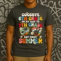 Goodbye 6th Grade Graduation To 7th Grade Hello Summer T-Shirt thumb 3