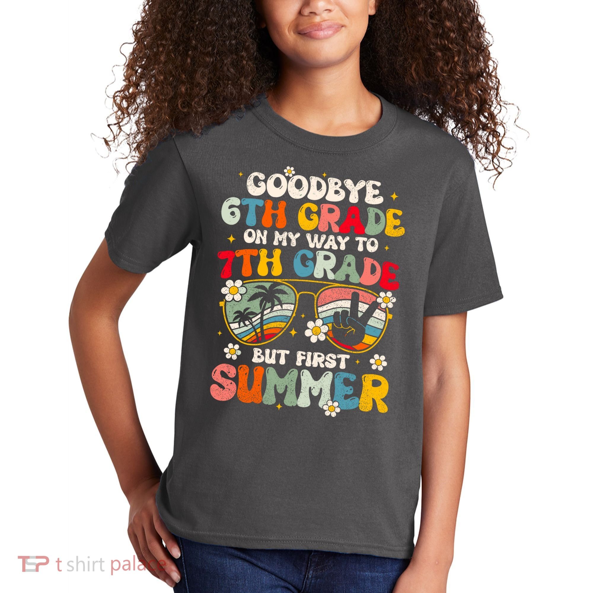 Goodbye 6th Grade Graduation To 7th Grade Hello Summer Kids T-Shirt