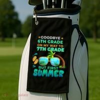 Goodbye 6th Grade Graduation To 7th Grade Hello Summer Golf Towel thumb 2