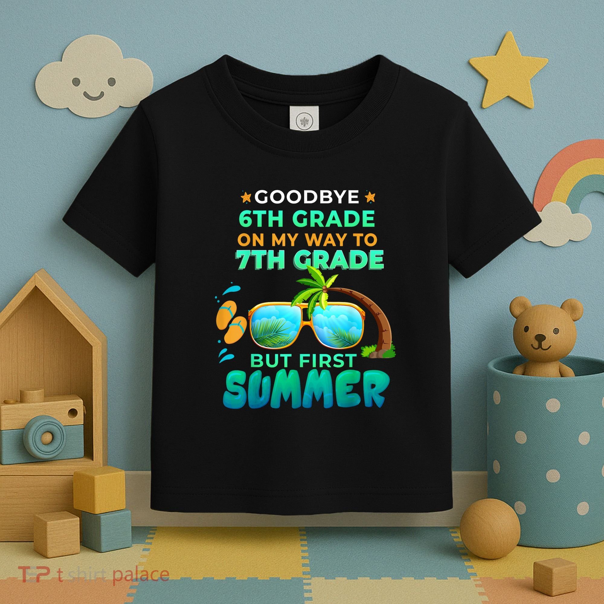 Goodbye 6th Grade Graduation To 7th Grade Hello Summer Toddler T-Shirt