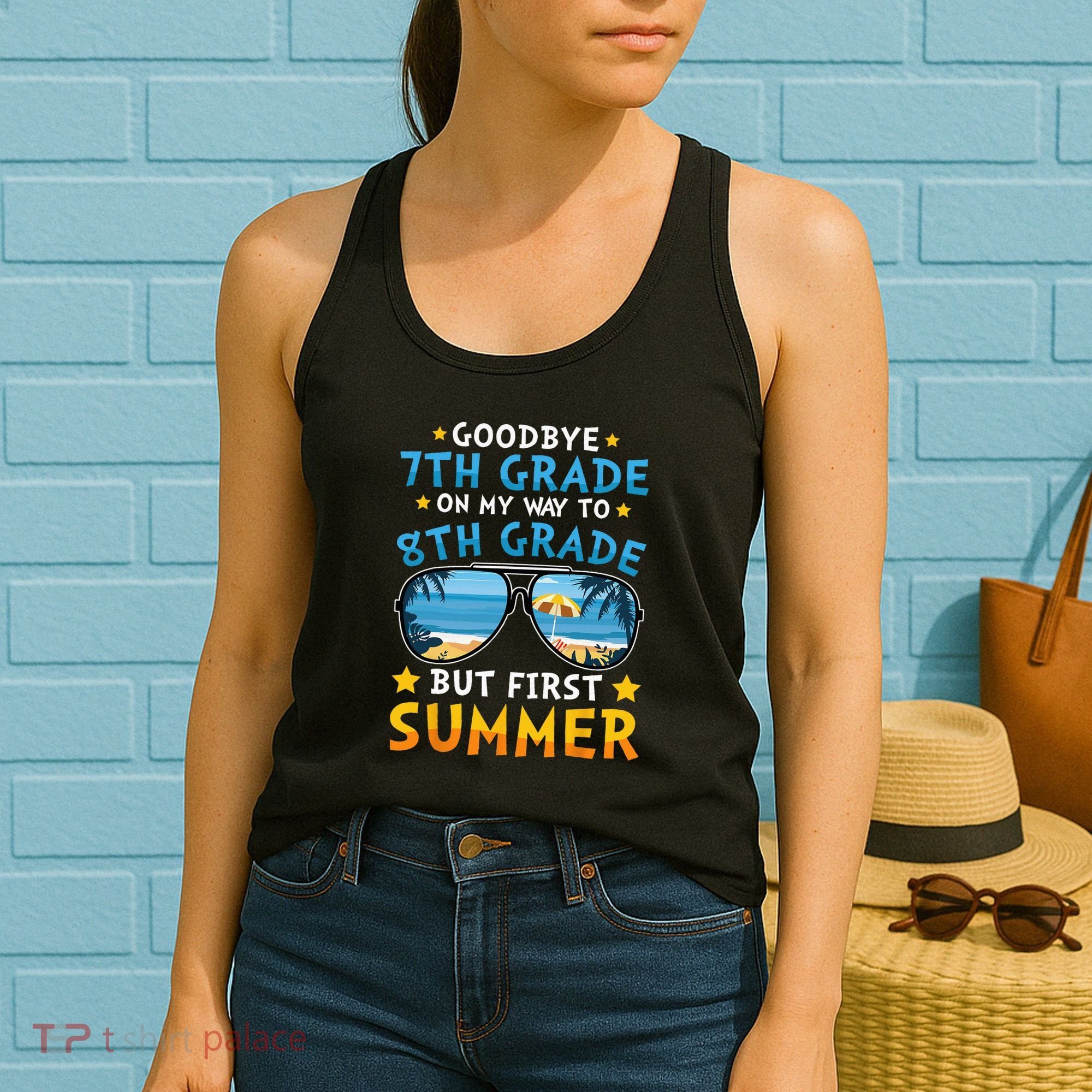 Goodbye 7th Grade Graduation To 8th Grade Hello Summer Women's Tank Top