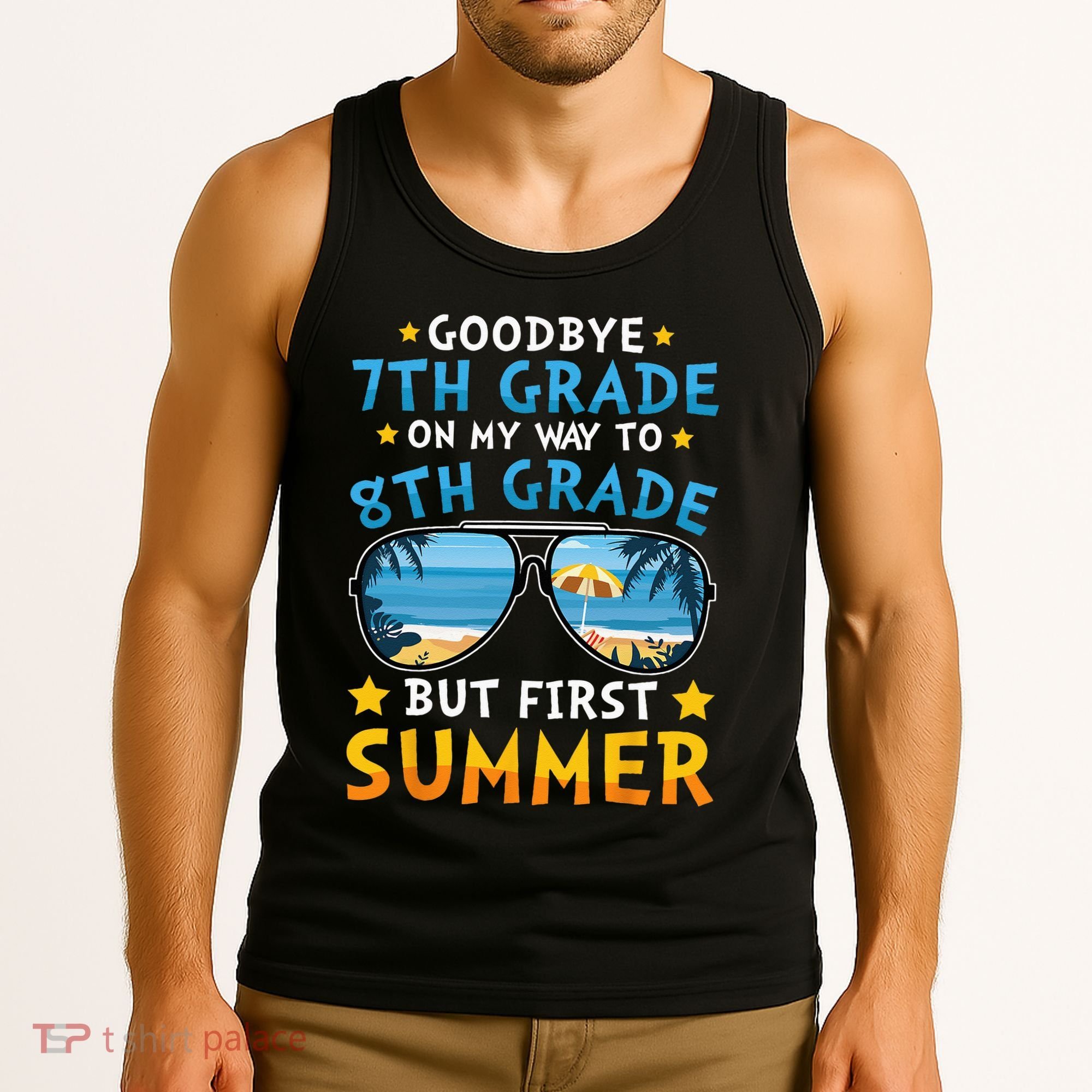Goodbye 7th Grade Graduation To 8th Grade Hello Summer Tank Top