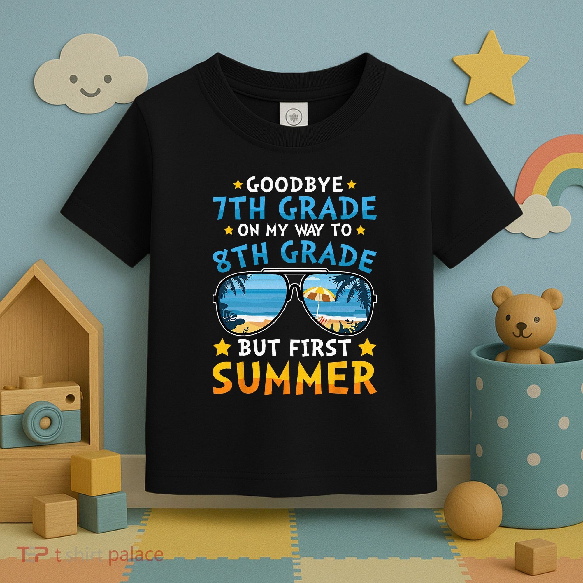 Goodbye 7th Grade Graduation To 8th Grade Hello Summer Toddler T-Shirt