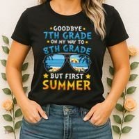Goodbye 7th Grade Graduation To 8th Grade Hello Summer Women's T-Shirt thumb 2