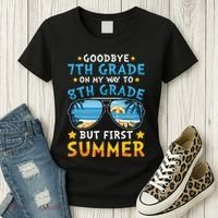 Goodbye 7th Grade Graduation To 8th Grade Hello Summer Women's T-Shirt thumb 3