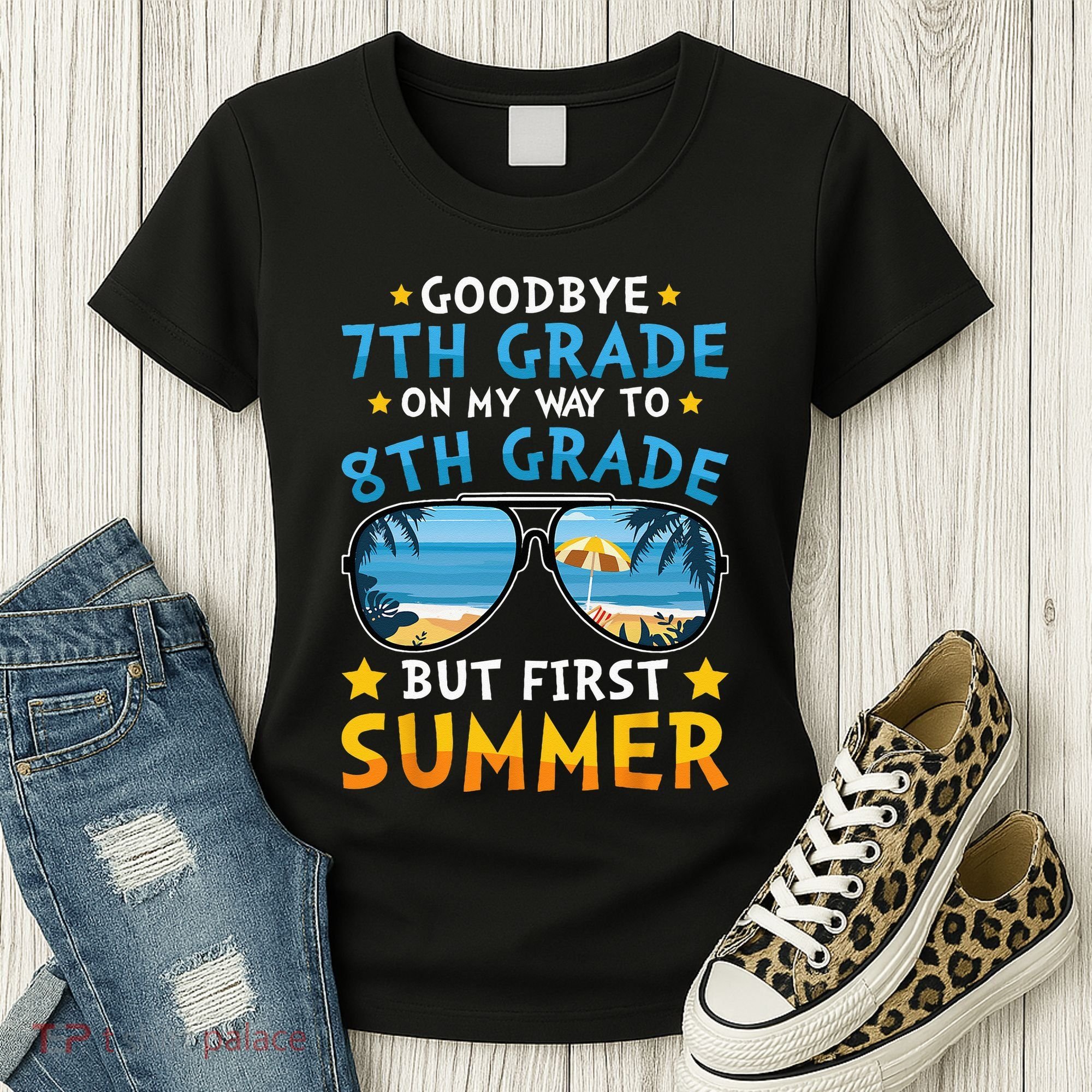 Goodbye 7th Grade Graduation To 8th Grade Hello Summer Women's T-Shirt