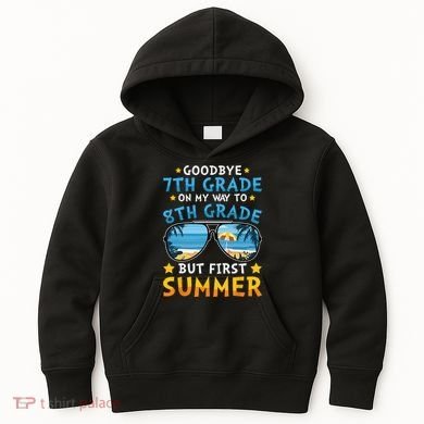 Goodbye 7th Grade Graduation To 8th Grade Hello Summer Kids Hoodie