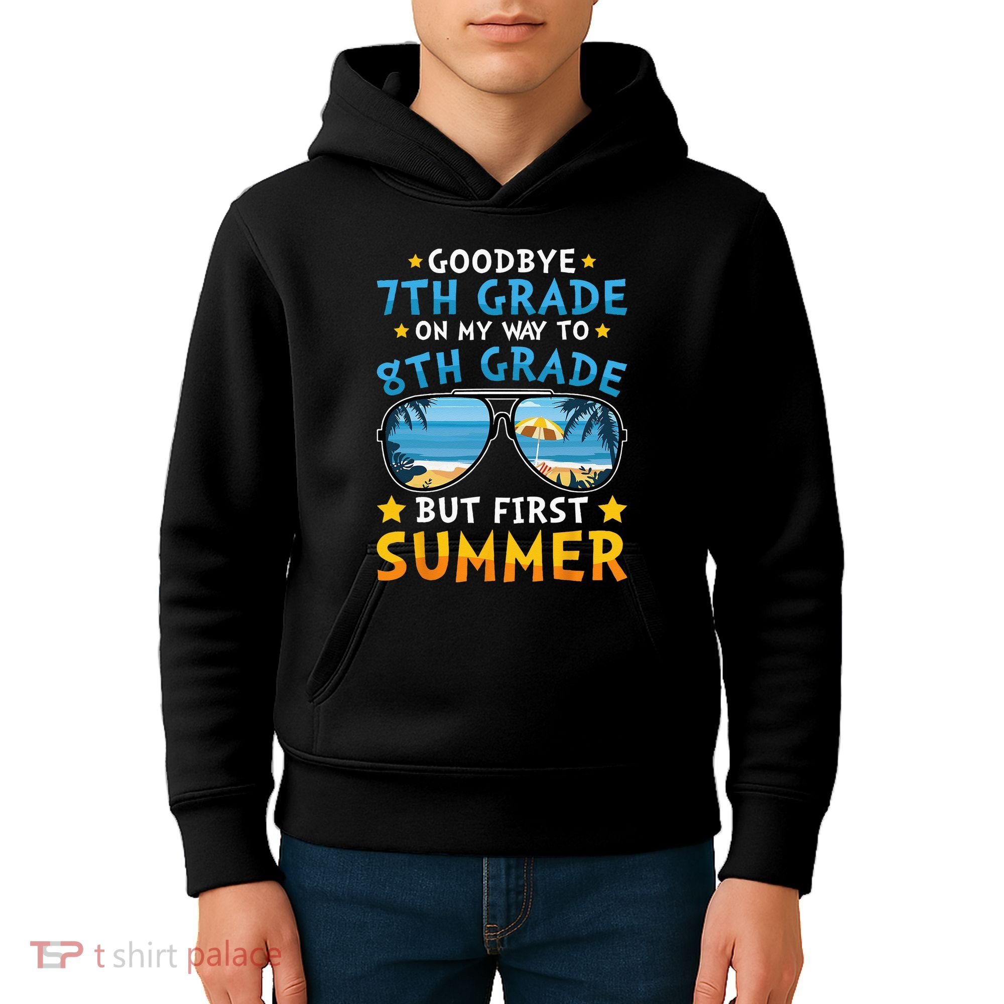 Goodbye 7th Grade Graduation To 8th Grade Hello Summer Kids Hoodie
