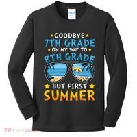 Goodbye 7th Grade Graduation To 8th Grade Hello Summer Kids Long Sleeve Shirt thumb 0