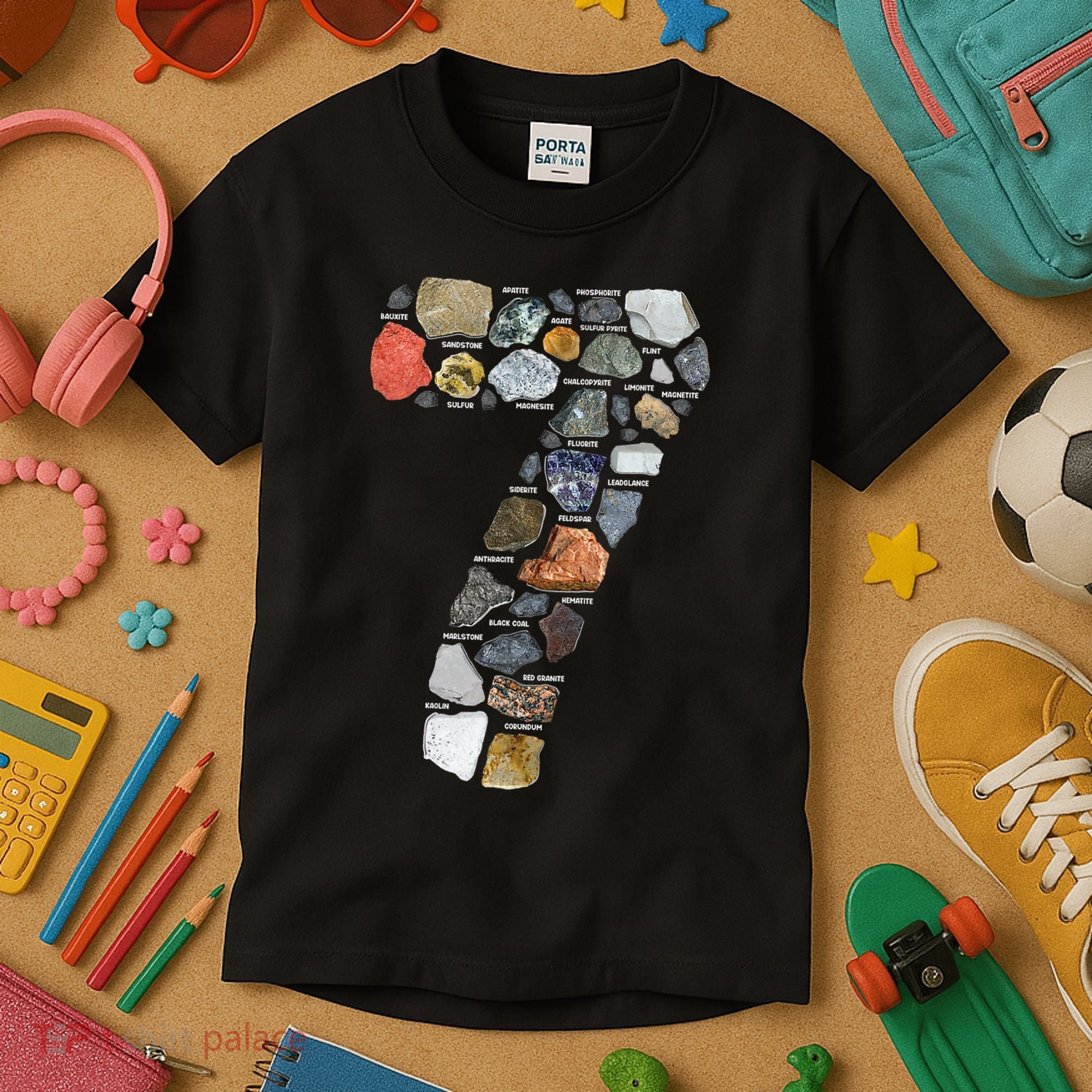 Geology 7 Years Old Rock Collecting 7th Birthday Kids T-Shirt